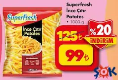 SUPERFRESH İNCE ÇITIR PATATES 1 KG